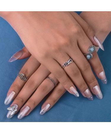 Sethexy Long Glossy Oval Pink False Fingernails - 24 Pcs Butterfly Acrylic Nail Tips for Women & Girls - Cat Safe Stick-On Designer Nails - Buy Online on GoSupps.com