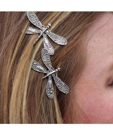 Vintage Silver Dragonfly Hair Clips & Bobby Pins - Elegant Hair Accessories for Women & Girls - Buy Online on GoSupps.com