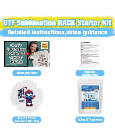 Yamation DTF Transfer Film and Powder Set for DTF Sublimation Printer - 15 Sheets PET Film + 8.8oz White Hot Melt Adhesive - T-Shirt DTF Printing Kit - Buy Online on GoSupps.com
