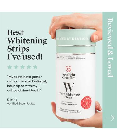 Spotlight Oral Care Teeth Whitening Strips - Hydrogen Peroxide Whitening | 14-Day Course with Whitening Toothpaste - Buy Online on GoSupps.com