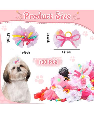 Chumia 100 Pcs Dog Hair Bows for Small Dogs - Cute Hair Accessories for Puppy Grooming - Pet Bowknot for Girl Cat Poodle Shih Tzu - Large & Small Dogs - Buy Online on GoSupps.com