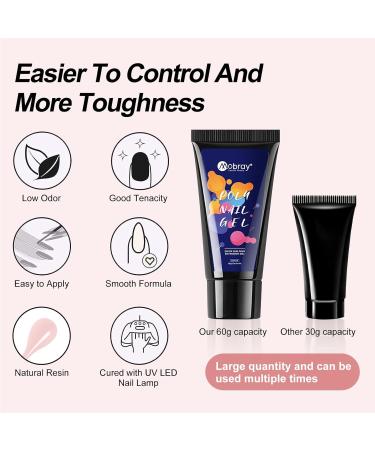 Mobray Poly Nail Gel Jelly Nude Apricot Pink 60 ML - Extension & Builder Gel for Natural Acrylic Nails - Nail Art for Beginners & Professionals - Buy Online on GoSupps.com