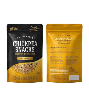 Crispy Roasted Chickpea Snacks - Vegan & Gluten-Free | Protein-Rich 150g | Student Feed | 1 Pack (Sesame) - Buy Online on GoSupps.com