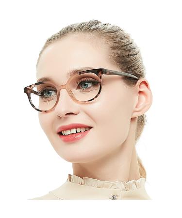 OCCI CHIARI Bifocal Reading Glasses with Clear Top Blue Light Blocking Readers Women 1.0 1.5 2.0 2.5 3.0 3.5(200+ Brown)