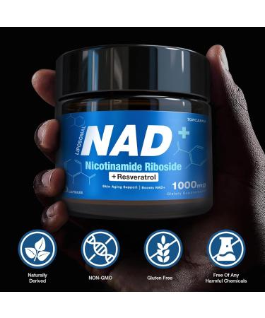 NAD+ Supplement - NAD Nicotinamide Riboside Resveratrol Liposomal NAD+ Supplement 1000mg for for Women & Men - Healthy Aging Brain and Cellular Energy Non-GMO 80 Capsules 80 Count (Pack of 1) - Buy Online on GoSupps.com