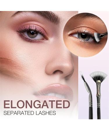 Folding Angle Scalloped Lash Brush - 2024 Upgrade Mascara Fan Brush Angled Fan Shaped Eyelash Brush Fan Mascara Brush Lash Wand Brush Makeup Tool for Upper Lower Eye Lash (2PC) - Buy Online on GoSupps.com