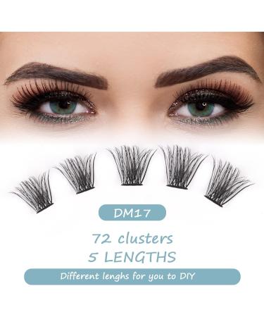 SISILILY Cluster Lashes | 72 Individual Lash Clusters C D Curl | DIY Reusable False Eyelashes | 3D Wispy Fluffy Lashes | 10-16mm Length | DM17-mix - Buy Online on GoSupps.com