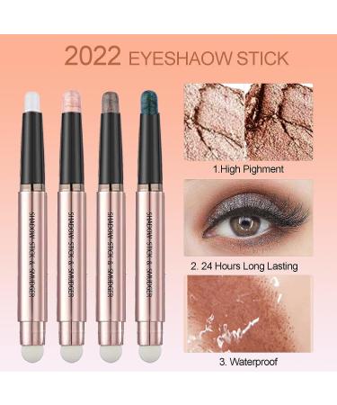 2-in-1 Eye Brightener & Shimmer Cream Shadow Stick - Long-Lasting, Waterproof Rose Gold Highlighter Makeup - Buy Online on GoSupps.com