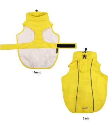 Medium Yellow Waterproof Dog Raincoat with Reflective Strip - Adjustable & Breathable - Buy Online on GoSupps.com