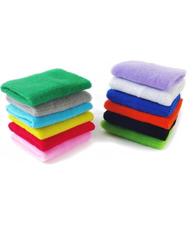 NSBELL 24PCS Colorful Sports Wristbands - Cotton Sweatband Wristbands for Men and Women - Ideal for Tennis, Basketball, Running, Gym - 12 Pairs - Buy Online on GoSupps.com