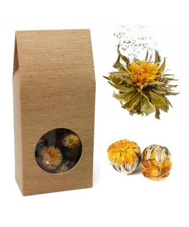 Cross tea - 10 x tea blower/tar rose fruity green tea with a great flower look - tar lunches with white tea tips and marigold flowers - Golden Fortune Balls Gift