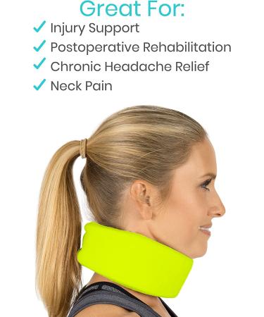 Morsa UK Foam Cervical Collar - Medical Grade Neck Brace for Pain Relief - Neon Green (M) - Buy Online on GoSupps.com