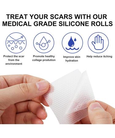 Yissone 1.6x120 Reusable Silicone Scar Sheets - for Softening and Flattening Scars - Silicone Scar Tape Roll - Buy Online on GoSupps.com