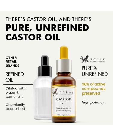 Organic Castor Oil for Hair Growth, Thickness, and Eyelashes - 1oz + Applicator | Eclat Skin Care - Buy Online on GoSupps.com