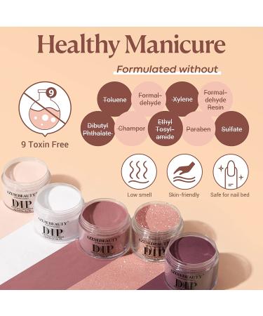 18Pcs Nude Dip Powder Nail Kit - AZUREBEAUTY French Manicure Essentials for DIY Home Use - Buy Online on GoSupps.com