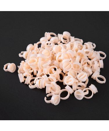 100 Pieces Cup Rings Glue Rings Silicone Semi-Permanent Rings Nail Art Adhesive Glue Holders Palette For For Eyelash Extension Nail Art (L)