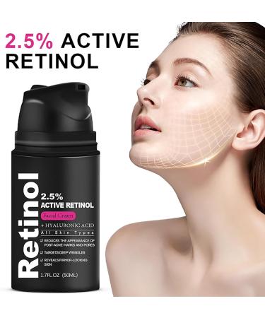 Retinol Cream - Moisturiser Face Women with 2.5% Active Retinol - Hyaluronic Acid Face Cream for Women - Face Moisturiser Anti Aging Wrinkle Face Cream - Hydrating Smooth Tender Elasticity Firm Pore - Buy Online on GoSupps.com