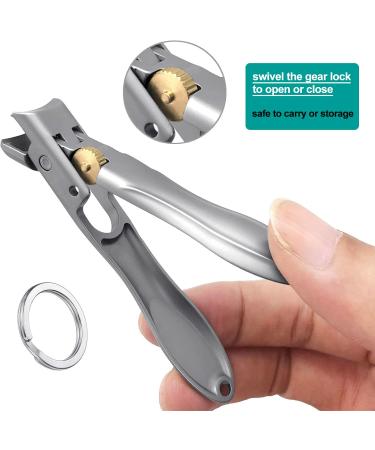 Safety Lock Wide Jaw Nail Clippers with Diamond File Set - Heavy Duty Nail Trimmer for Thick Toenails - Curved-CL3P - Buy Online on GoSupps.com