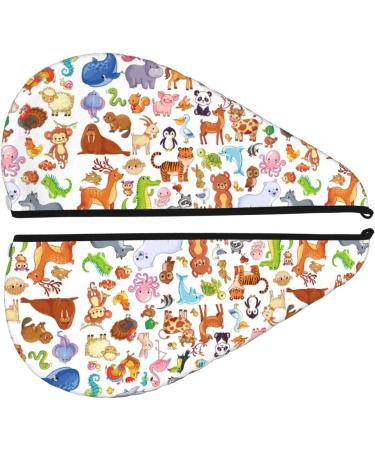 Animal Cartoon Style Hair Towel Wrap - Quick Drying Towel Turban | Perfect Hair Drying Solution - Buy Online on GoSupps.com