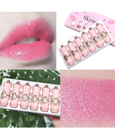 Btspring Clear Flower Jelly Lipstick 6-Pack - Nutritious Moisturizing Lip Balm, Long-Lasting Matte Lip Gloss - Pink - Buy Online on GoSupps.com