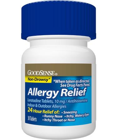 GoodSense Allergy Relief Loratadine Tablets 10 mg Antihistamine Allergy Medicine for 24 Hour Allergy Relief 30 Count - Buy Online on GoSupps.com