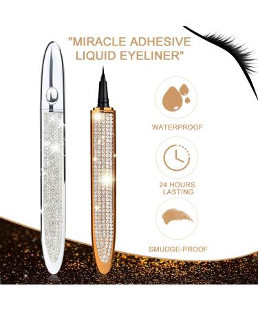 ICORIC Waterproof Liquid Eyeliner Pen & Eyelash Glue Duo Pack - Long-Lasting & Quick Drying - Non Magnetic Formula - Black - Buy Online on GoSupps.com