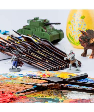 Transon Artist Detail Paint Brushes Set - 15pcs Miniature Painting Brushes with Case, Nylon Dark Brown - Buy Online on GoSupps.com