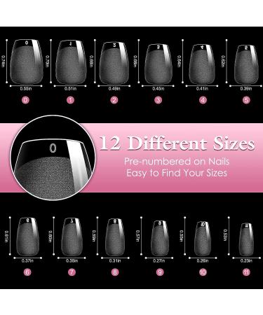 Ranrose 240PCS Coffin Nail Tips - Full Cover Clear Acrylic Soft Gel False Nails for DIY Press On Extensions - Buy Online on GoSupps.com