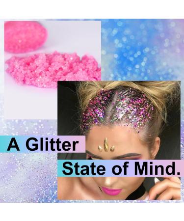 Buy Body Glitter Stick - 7 Colors Holographic Mermaid Sequins for Concerts & Festivals | Chunky Face Glitter Makeup - Ideal for Face Body Hair Eyes & Lips (02 Pink - Buy Online on GoSupps.com