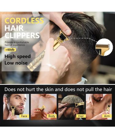 Men's T-Blade Hair Clippers: Electric Beard Trimmer & Cordless Grooming Kit - USB Rechargeable - Bronze Finish - Buy Online on GoSupps.com