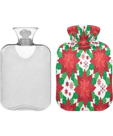 Soft Fleece Poinsettia Hot Water Bottle | 2L for Hot & Cold Compresses - Ideal for Comfort & Relief - Buy Online on GoSupps.com