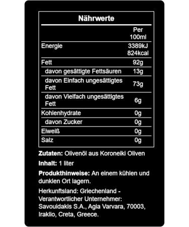 Golden Kreta Olive Oil 3L 3 x 1L cans + 1 Lamda Estate Kalamata Vacuum-Packed Olives 250g - Buy Online on GoSupps.com