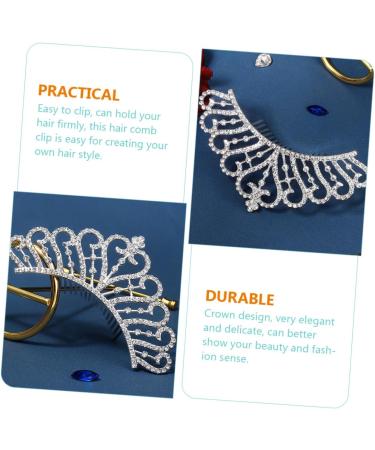 Beatifufu Crown Side Hair Comb The Crown Wig Tiara Hair Accessory for Girls Rhinestone Barrettes for Women Bride Hair Comb Clip Headdresses for Women Wedding Hair Comb Wedding Crown Hairpin - Buy Online on GoSupps.com
