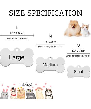 Natiform Personalized Stainless Steel Pet ID Tag | Double-Sided Engraving | Cat & Dog Collar Charm | Anti-Lost Name Tag for Pets (Bone) - Buy Online on GoSupps.com