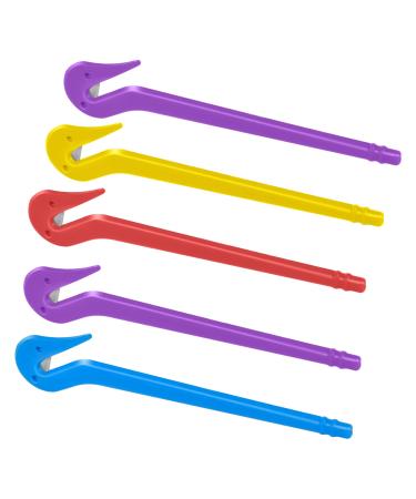 5 Pcs Elastic Hair Bands Remover Cutter Pony Picks for Cutting Pony Rubber Hair Ties No Pains No Harm Premium Ponytail Remover Tools (2Purple Blue Red Yellow)
