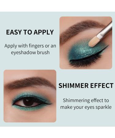 Oulac Glitter Eyeshadow Metallic Finish - High Impact Green Eyeshadow | Waterproof Formula | Vegan 12g (14) Unforgettable Night Teal - Buy Online on GoSupps.com