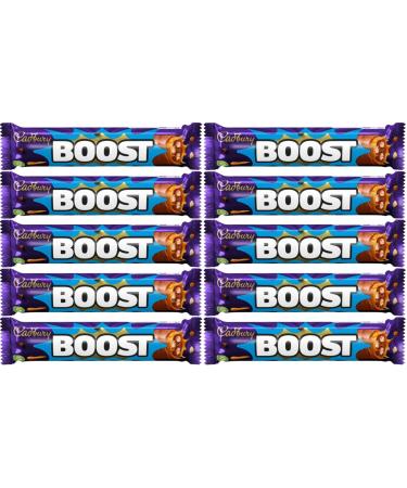 Swiss+ Cadbury Boost 10-pack of milk chocolate bars with caramel 48.5g Swiss+