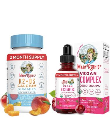 MaryRuth Organics K2 + D3 Calcium Gummies Peach Mango and Apricot 60 Gummies