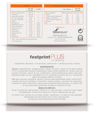 Soria Natural Fostprint Plus with ginseng vitamins for fatigue and memory jelly B vitamins biotin vitamin E vitamin D Lcarnitine and pure propolis 20 bottles of 15 ml - Buy Online on GoSupps.com