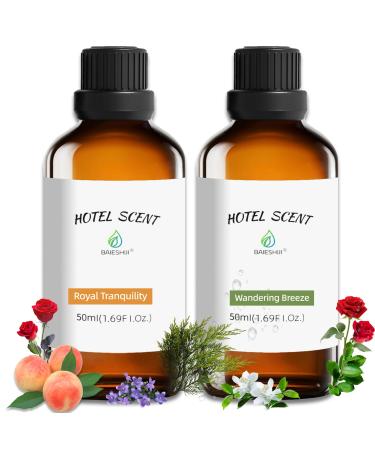 Wandering Breeze and Roy Tranquility Scent Essential Oil Hotel Collection Diffuser Oil 1.69 Fl Oz Pure Aromatherapy Fragrances Inspired by Hilton and Westin Hotels for Diffuser
