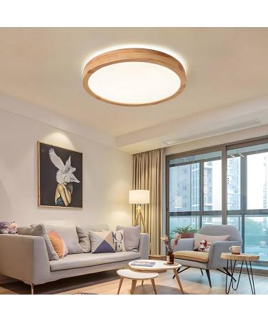 Wayluoung 18W LED Wood Ceiling Lamp 30cm - 4500K 1620LM | Stylish Lighting for Bedroom Living Room Kitchen & Dining Room - Buy Online on GoSupps.com