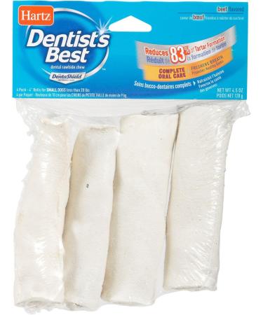 Hartz Dentist s Best DentaShield 4 Rawhide Chew 12 Bones - 83% Less Tartar - Healthy Gums - Fresh Breath - Beef Flavor - Dental Care for Dog Pack of 12 Retriever Rolls for Small Dogs (3x4 Rolls) - Buy Online on GoSupps.com