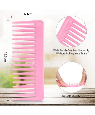 Large Wide Tooth Detangling Comb for Curly Hair - No Handle Wet Dry Detangler Comb - Cyan Pink - Buy Online on GoSupps.com