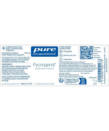 Pure Encapsulations - Pycnogenol - Natural Titled Maritime Pine Extract - Helps Maintain Skin Elasticity & Good Circulation - 60 Vegan Capsules - Buy Online on GoSupps.com