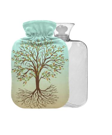 Autumn Tree of Life Hot Water Bottle with Cover 1L Small Hot Water Bag for Pain Relief Hot and Cold Compress BPA Free