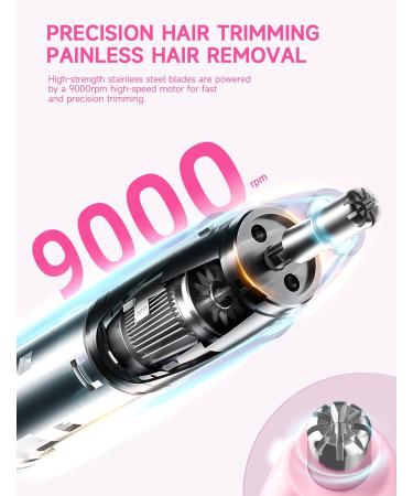 2023 Rechargeable Nose Hair Trimmer for Men & Women - Professional & Painless Ear, Eyebrow, and Facial Hair Trimmer - Powerful Motor, Dual-Edge Blades, IPX7 Waterproof - Pink - Buy Online on GoSupps.com