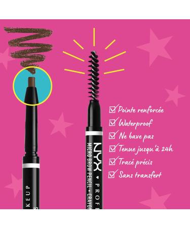 NYX Professional Makeup Micro Brow Pencil Ultra-Fine Dual-Ended Eyebrow Pencil with Retractable Tip and Brush Pack of 2 Shade: Brunette (06) - Buy Online on GoSupps.com