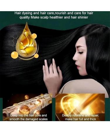 Formule l g re Ensemble de teinture capillaire durable cr me de coloration de cheveux base de plantes teinture florale un agent shampooing de couleur de cheveux naturels (Brown) - Buy Online on GoSupps.com