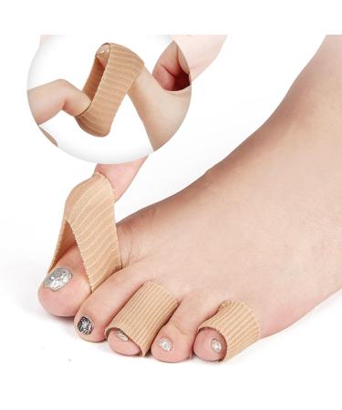 Toe Cushion Tubes Set of 6 Soft Gel Protectors for Corns Blisters Calluses - Toe Sleeves for Pain Relief Versatile and Secure-S Small Brown