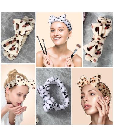 3PCS Spa Headband for Women - Khaki White Beige | Hair Holder for Washing Face, Makeup, Skincare | Bubble and Bow Design - Buy Online on GoSupps.com